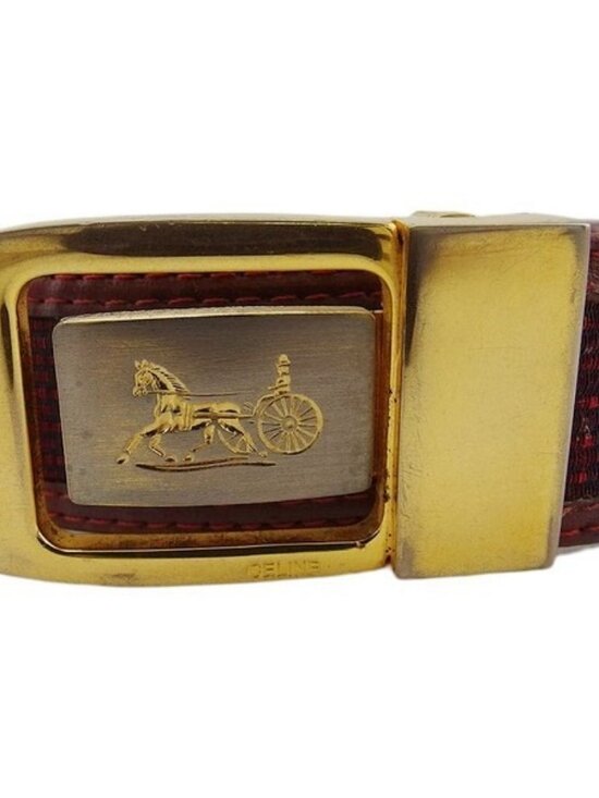 Celine Accessories - CELINE belt Red Black Gold Women Authentic secondhand